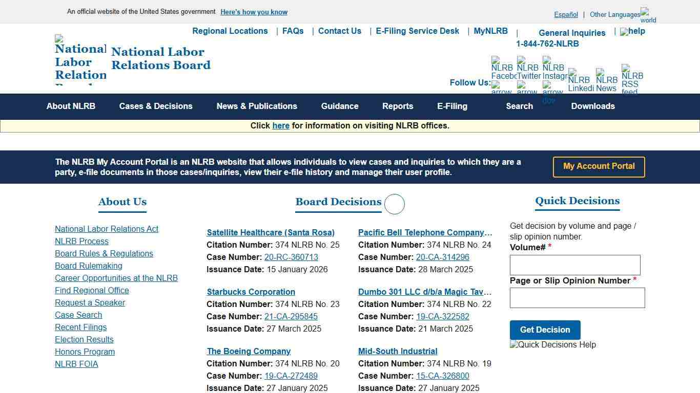 Home National Labor Relations Board